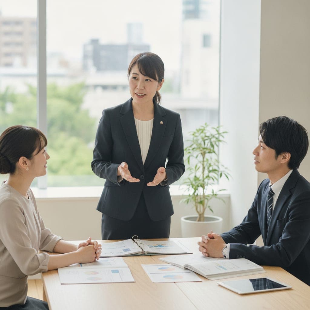 顧問先に説明している様子